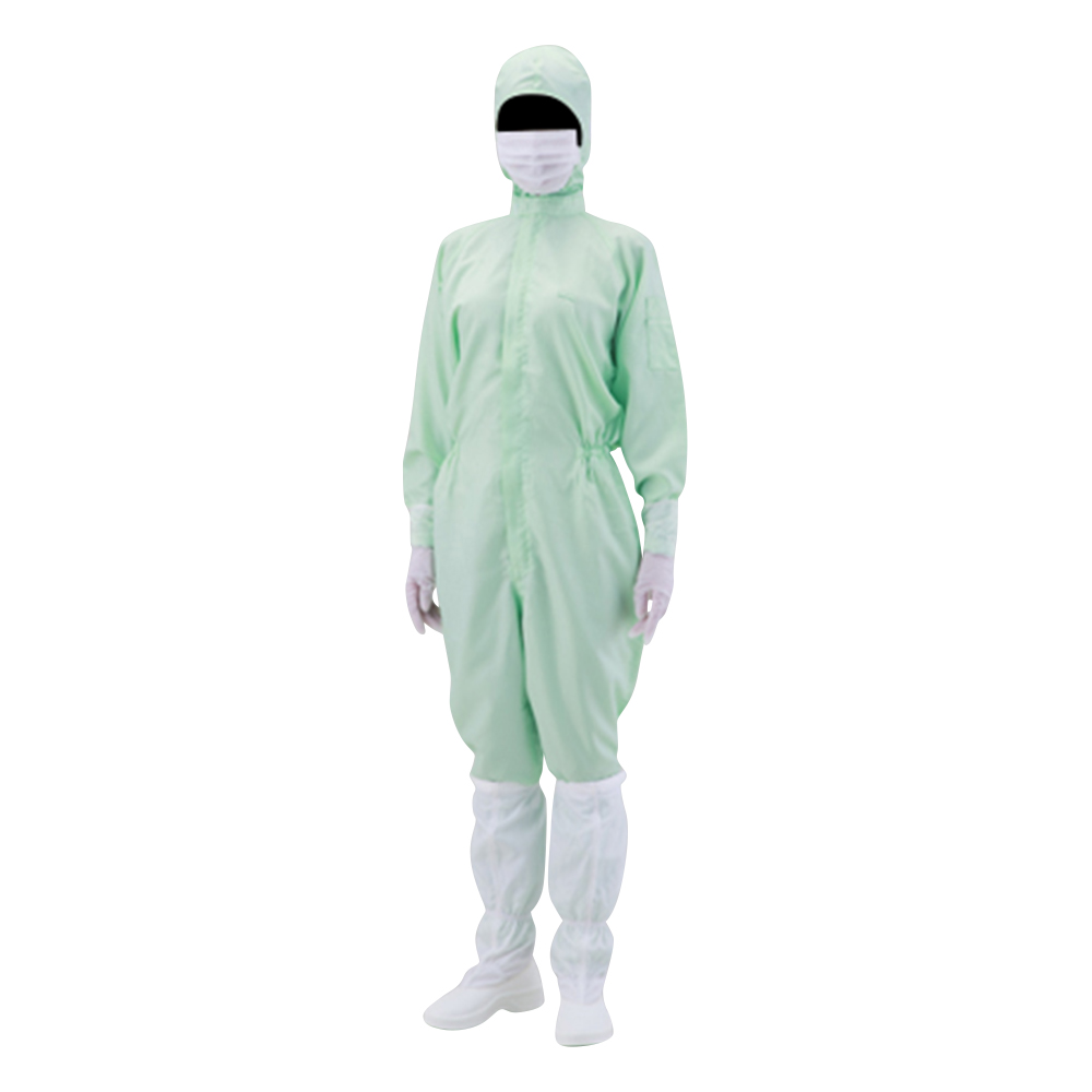 無塵衣・AS197C フード付 グリーン S AS197C S
