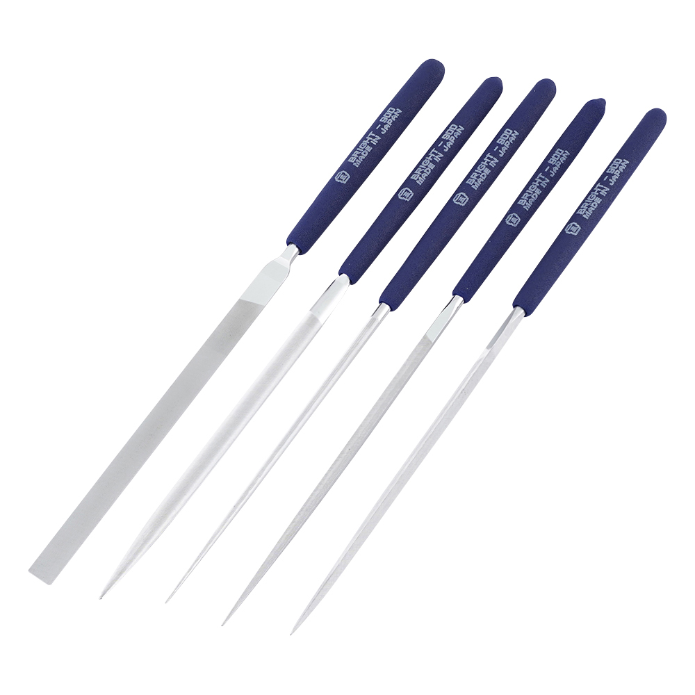 硬質クロームコーティングヤスリ（ブライト900） セット 平・半丸・丸・角・三角 5本入り BRST0556T