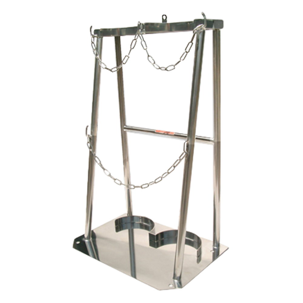 クリーンルーム用ボンベスタンド 1500L×2本用 SUS1500-2-S