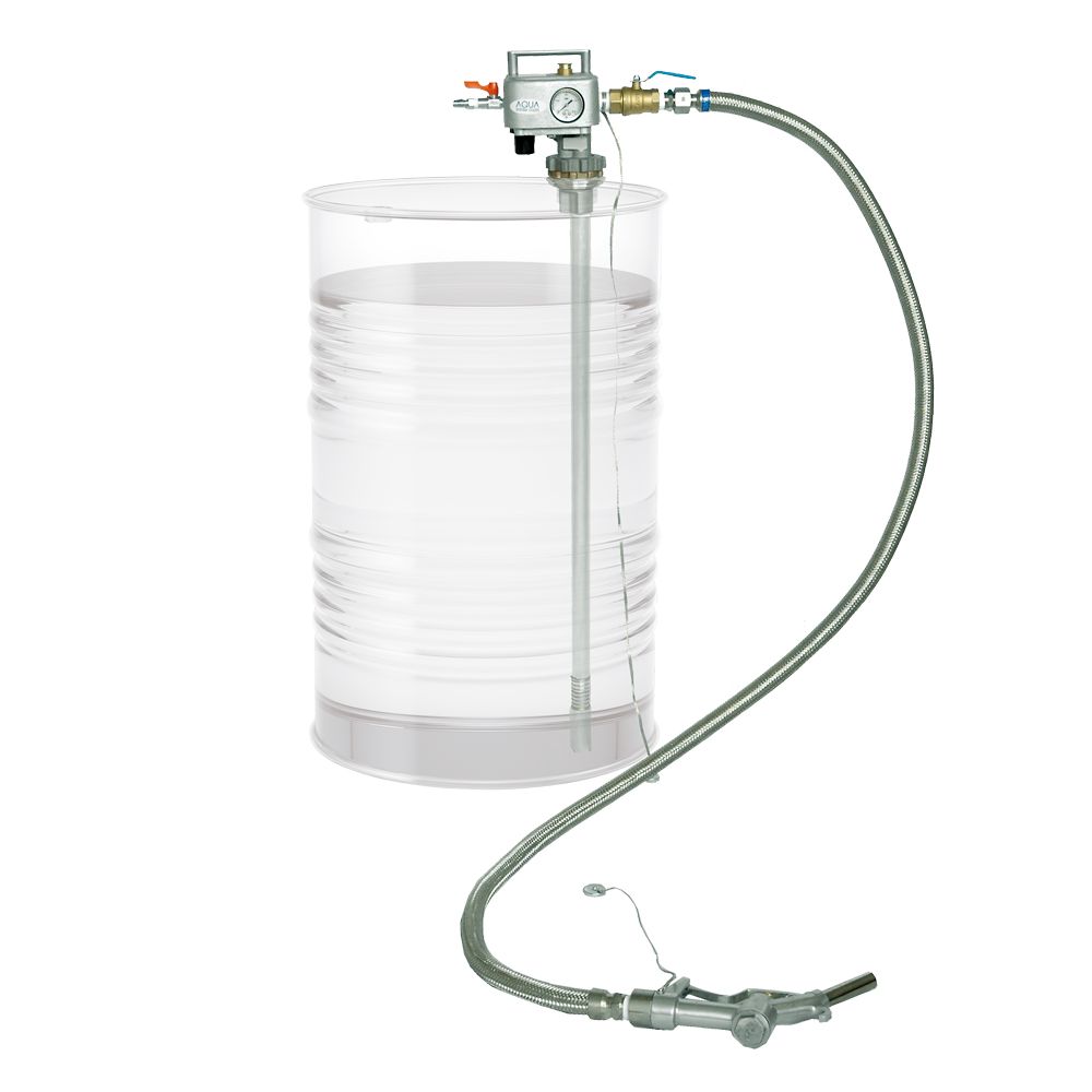 200Lクローズドラム缶用エアプレッシャーポンプ（本体アルミ製・溶剤用）手動ガンノズル付 APD-25ASN