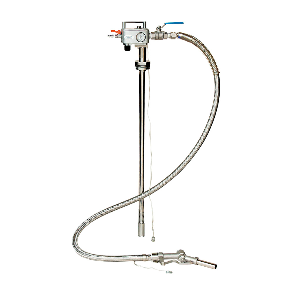 200Lクローズドラム缶用エアプレッシャーポンプ（SUS製・溶剤用）手動ガンノズル付 APD-20SUSN