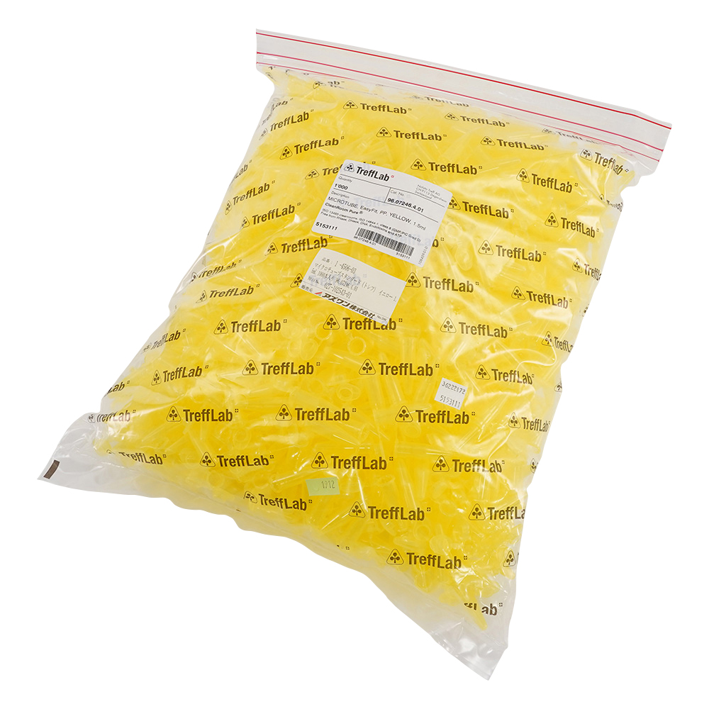 マイクロチューブスタンダード（トレフ） イエロー 1.5mL 1000本入り 96.07246.4.01