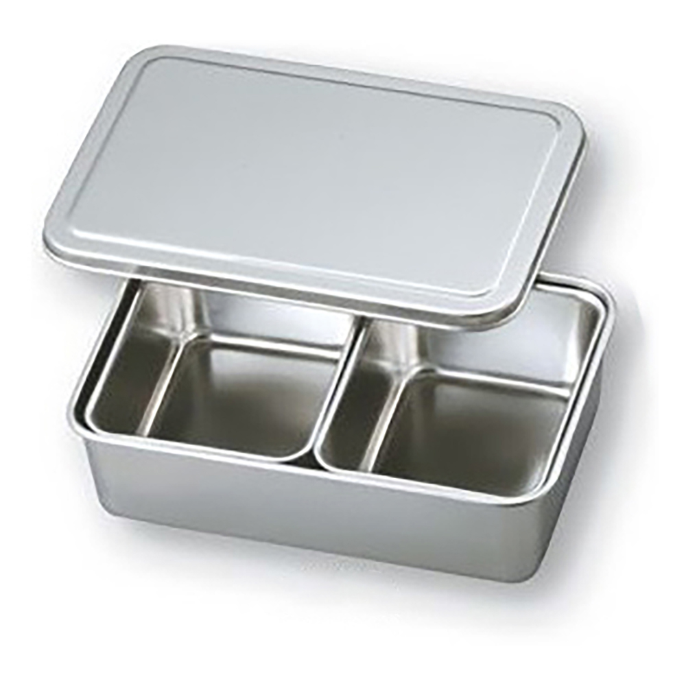 ステンレスバット蓋付き　普及型　（仲子2ツ入） 137×106×61mm 66702