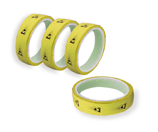 アズピュアESD PETラインテープN 黄 25mm×33m 10巻入