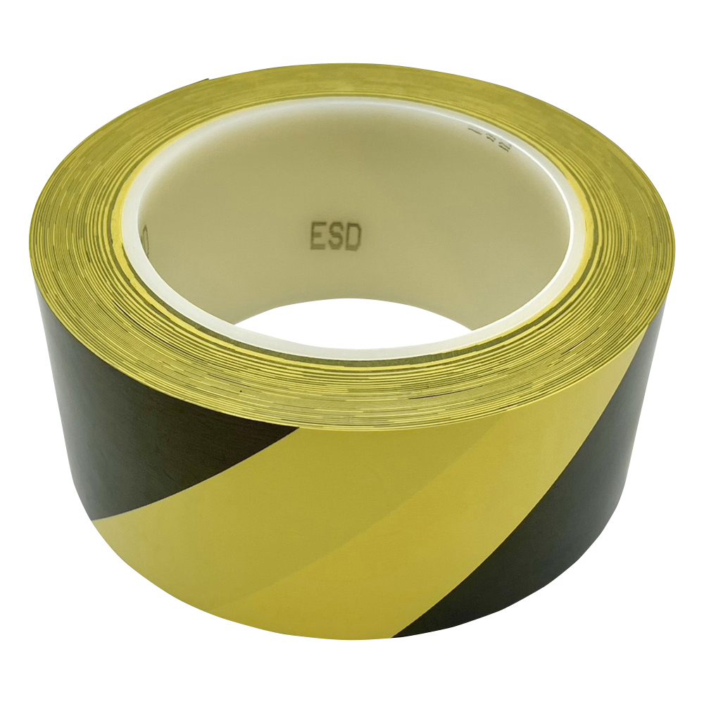 アズピュアESD PETラインテープN 黄/黒 50mm×33m 5巻入