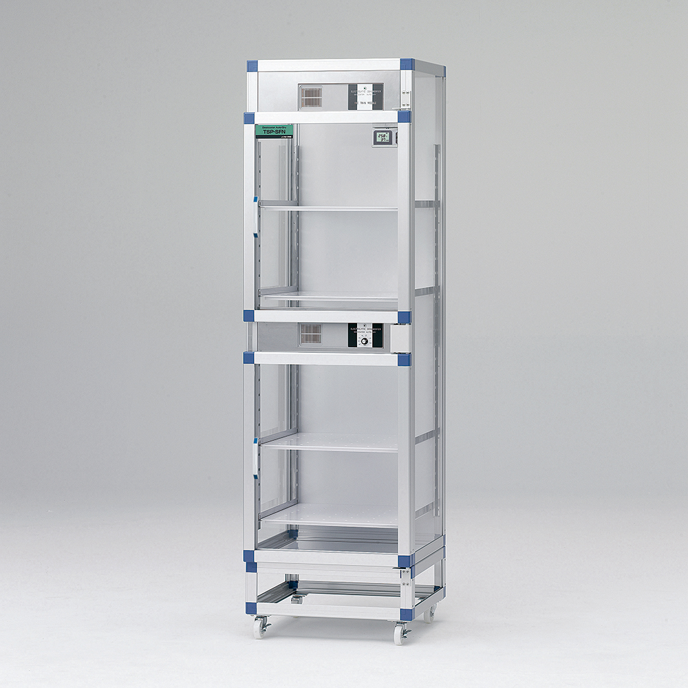 オートドライデシケーターFNツイン 574×522×1940mm 強化プラスチック棚板 TSP-SFN-P