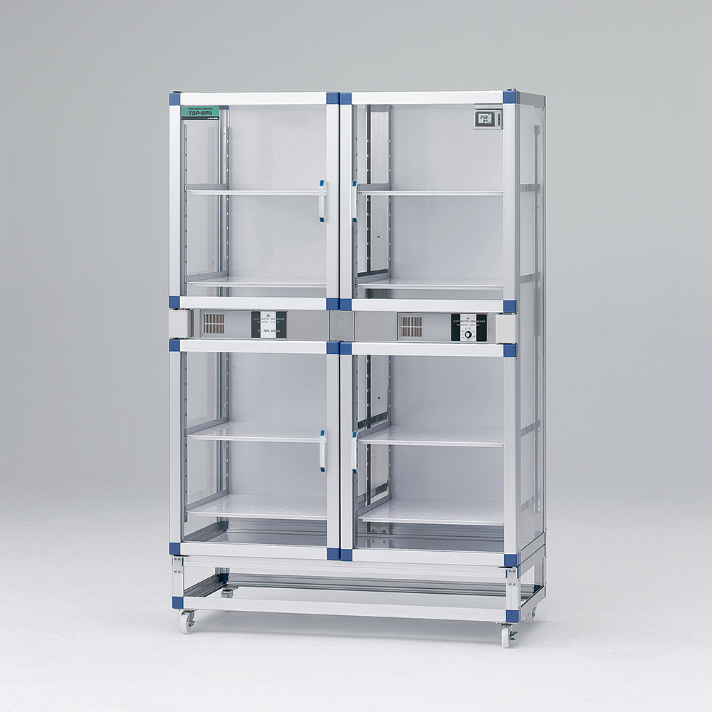 オートドライデシケーターFNツイン 1152×522×1774mm 強化プラスチック棚板 TSP-WFN-P