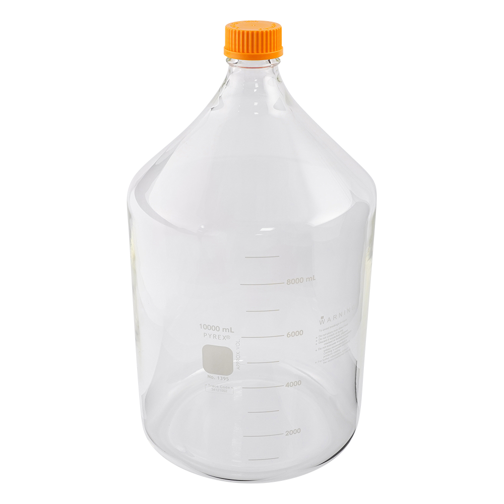 メディウム瓶（PYREX（R）オレンジキャップ付き） 透明 10000mL 1395-10L