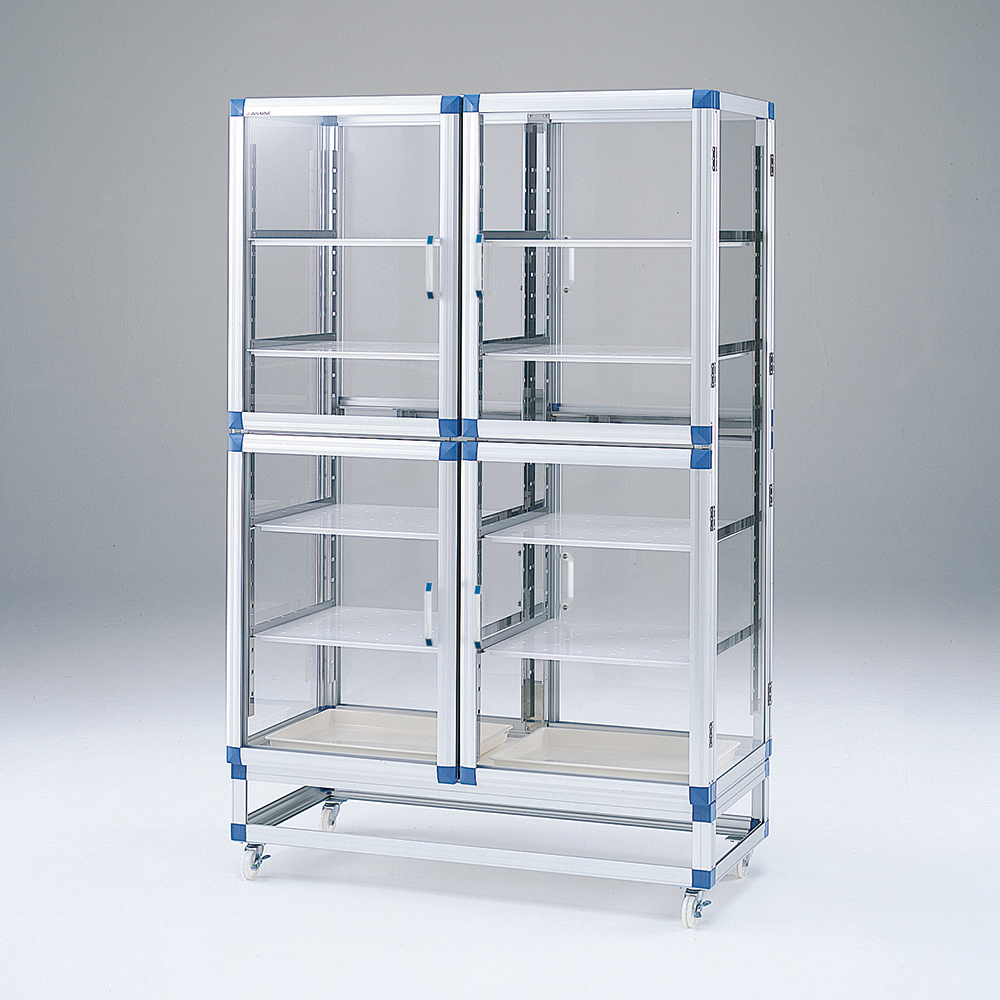 スタンダードデシケーター両面タイプ 強化プラスチック棚 1152×555×1765mm SDW-WP