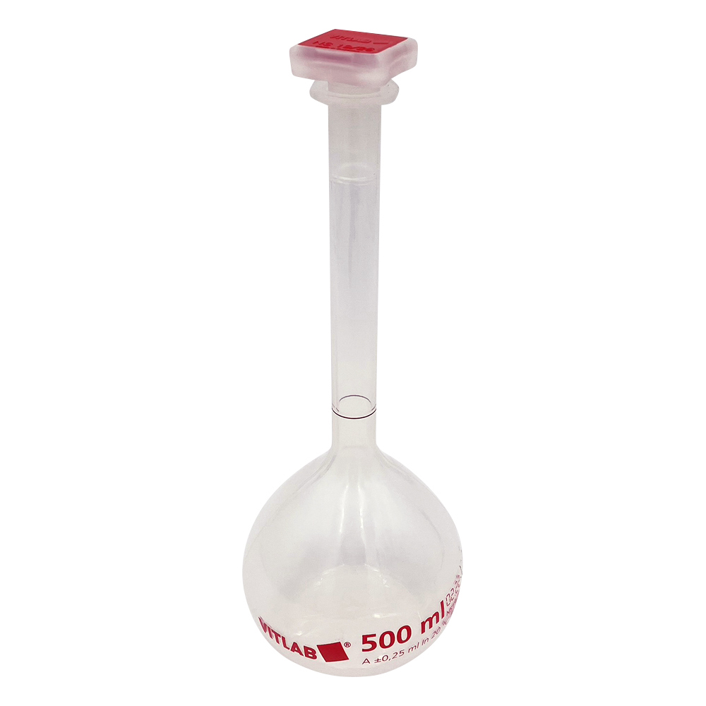 PMPメスフラスコ（PP栓付き） 500mL 67504
