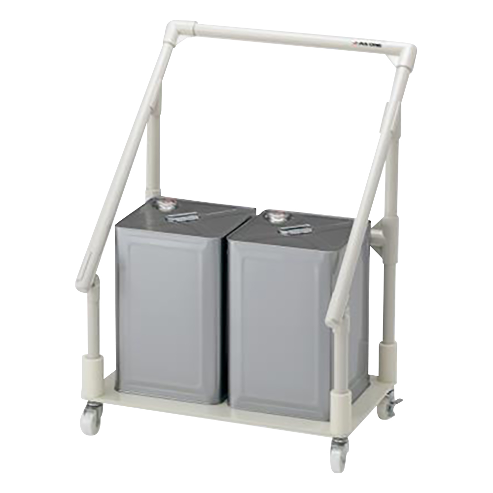 廃液回収トレーワゴン 一斗缶2ヶ用