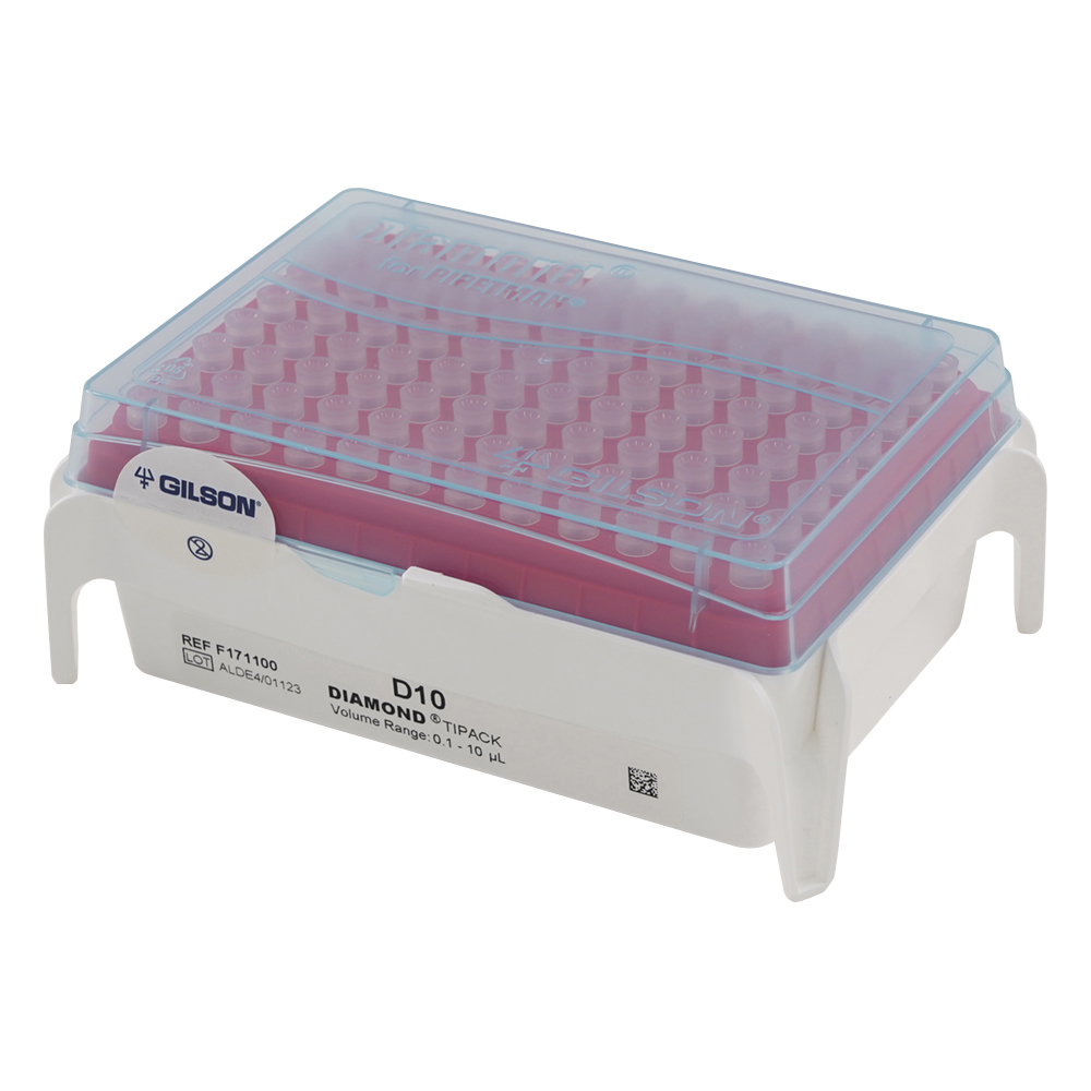 ダイアモンドチップ D10T Tipack 未滅菌 0.1～10uL 96本×10箱入 F171100