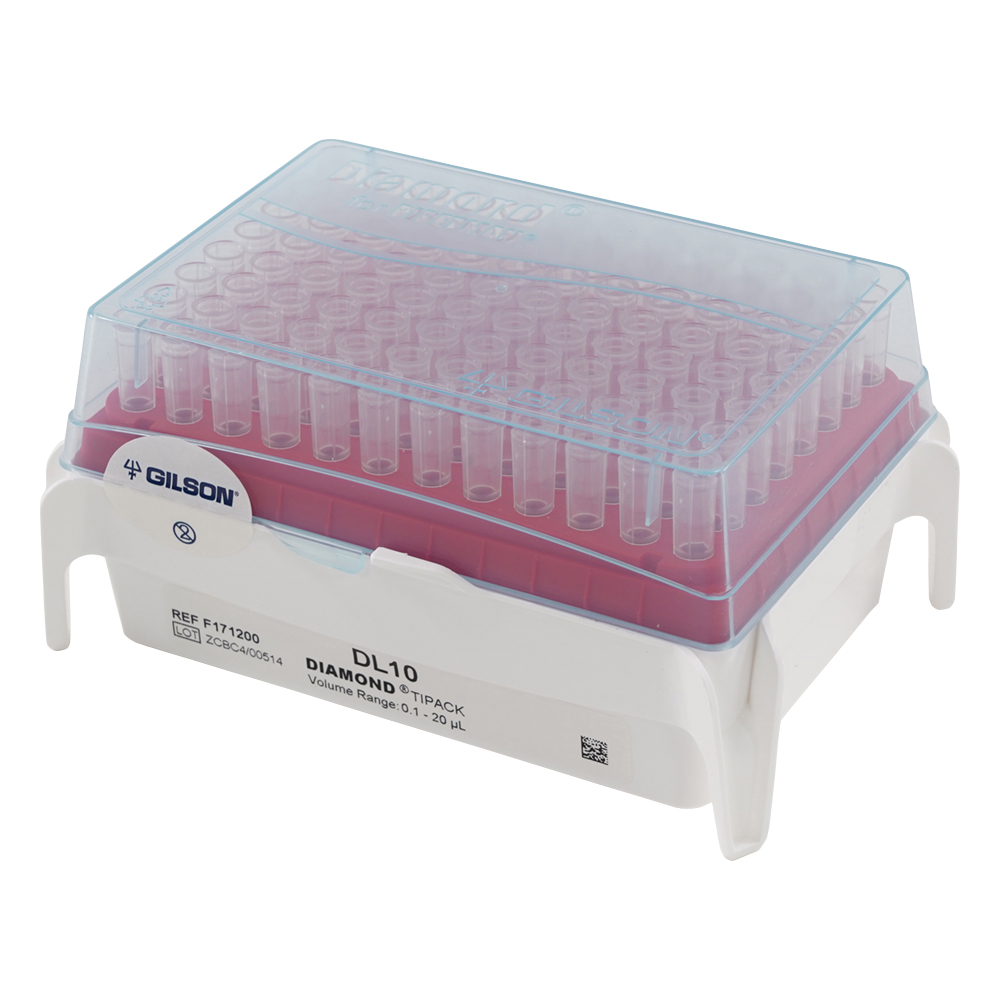 ダイアモンドチップ DL10T Tipack 未滅菌 0.1～20uL 96本×10箱入 F171200