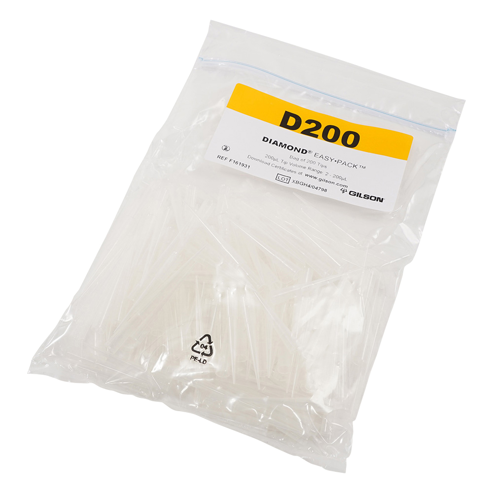 ダイアモンドチップ D200 EasyPack 未滅菌 2～200uL 200本×5袋入 F161931