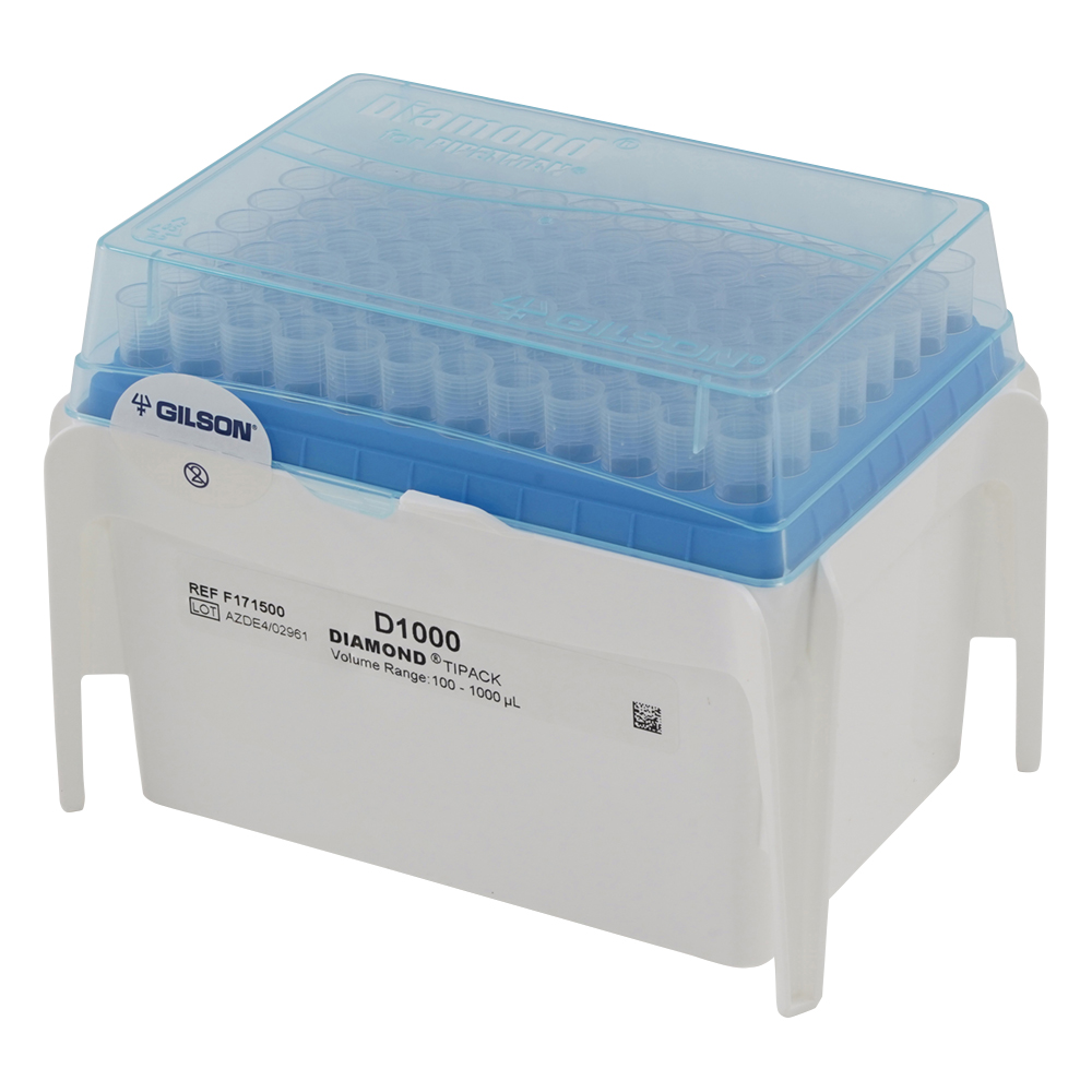 ダイアモンドチップ D-1000 TiPack 未滅菌 100～1000uL 96本×10箱入 F171500