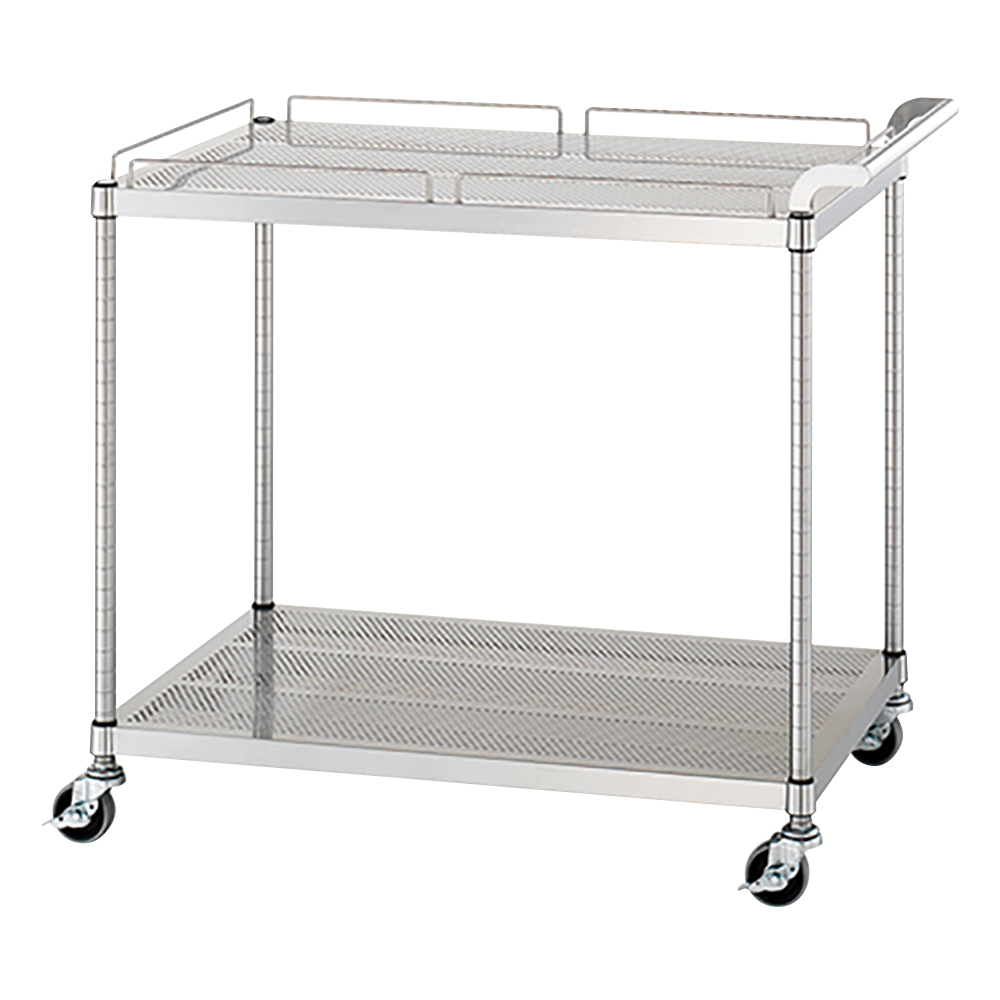 パンチングワゴン（天板ガード付棚2段仕様） 900×600×800mm PM11-9060-U75