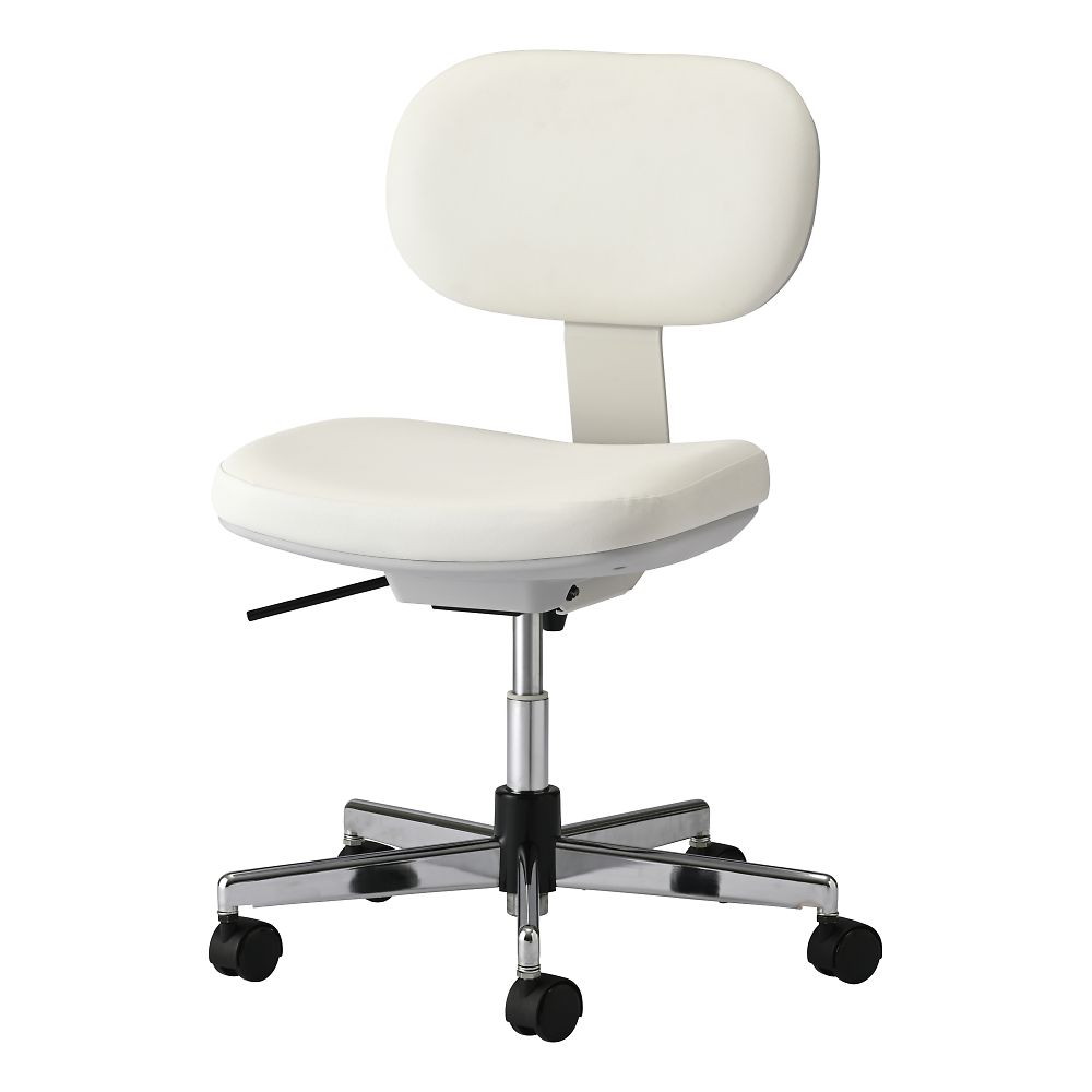 導電チェア 背付き 導電 ウレタン巻双輪キャスター（EH型）ホワイト DC-EH16W