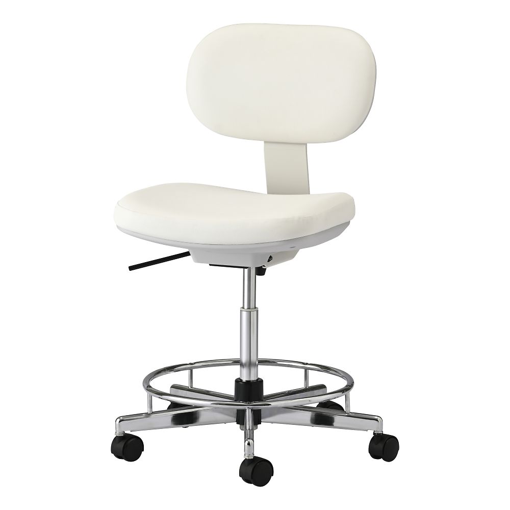 導電チェア 背付き 導電 ウレタン巻双輪キャスター（EH型）ホワイト DC-EH18W