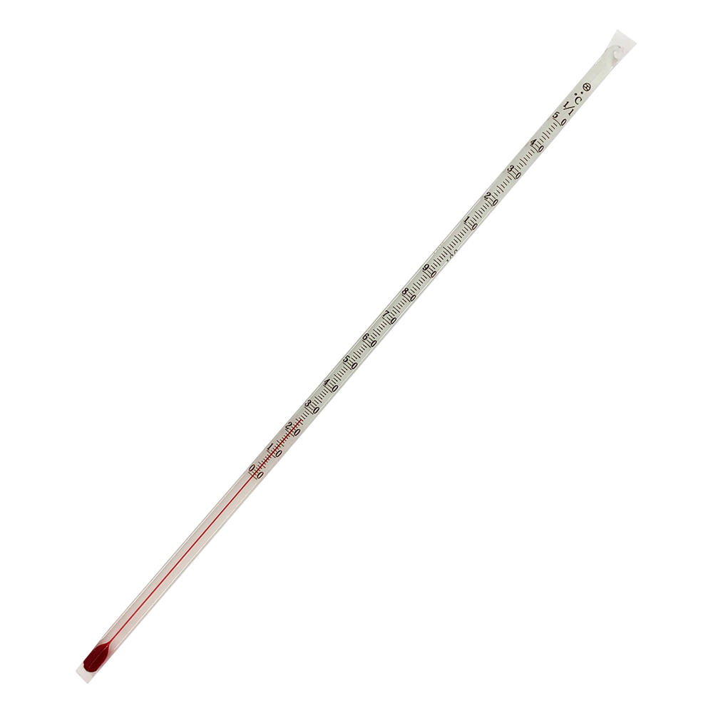 フッ素樹脂被膜温度計 0～150℃ アルコール JC-2218