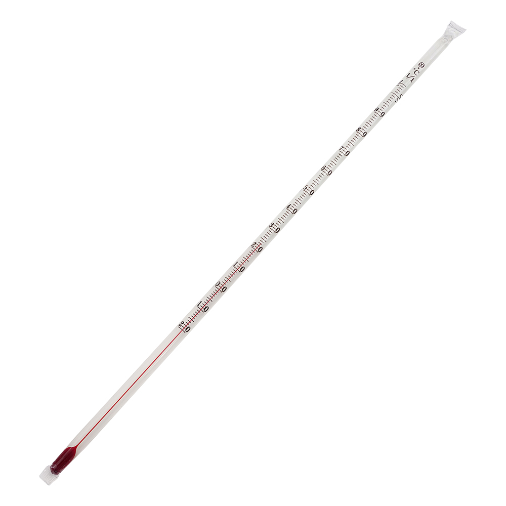 フッ素樹脂被膜温度計 -20～+100℃ アルコール 校正証明書付 JC-2217