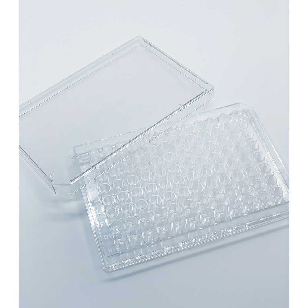 96穴プレート 平底 カバー付 滅菌済 50枚入 P96F09S