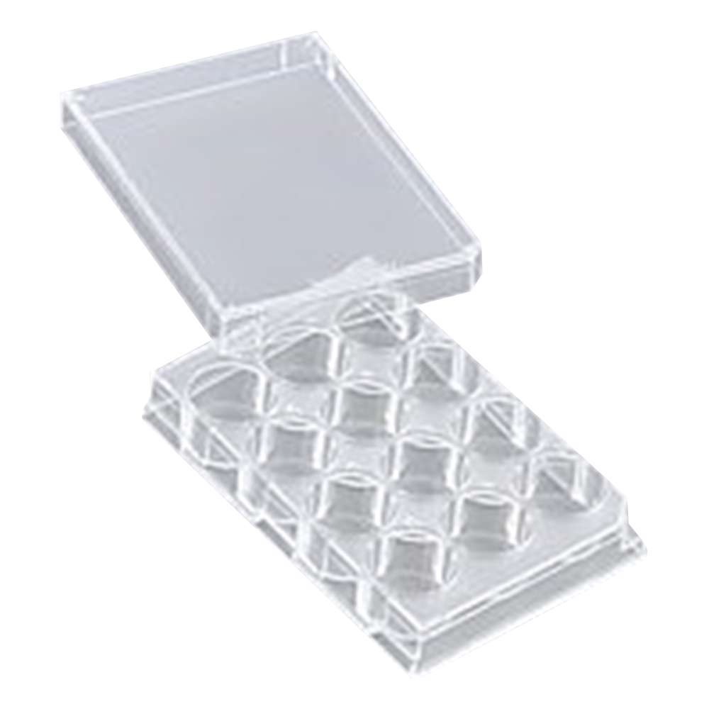 12穴プレート 平底 カバー付 滅菌済 60枚入 P12F01S