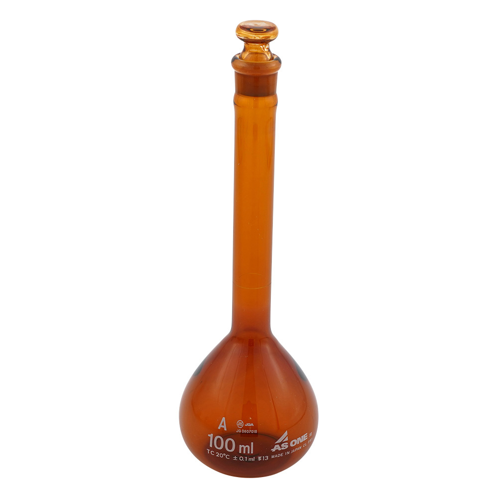 メスフラスコ 茶 100mL