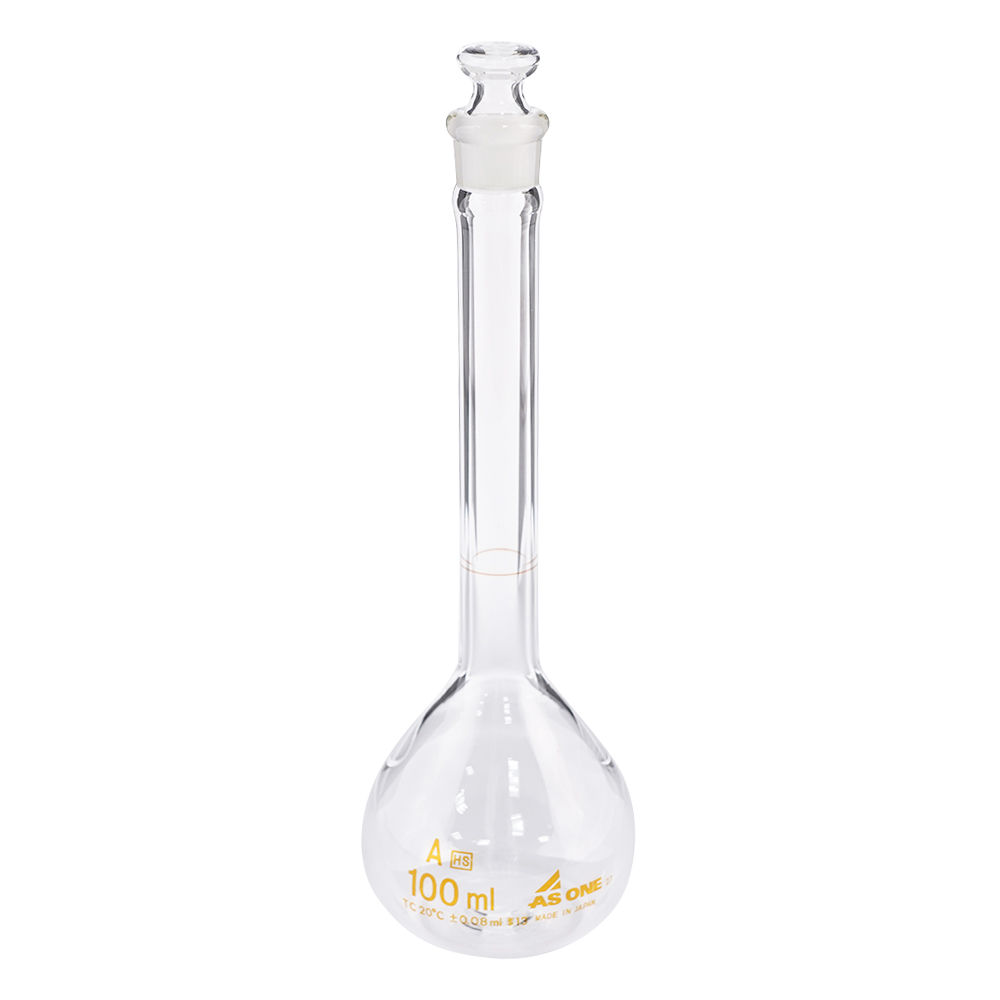 メスフラスコ（JCSS校正付） 白 100mL