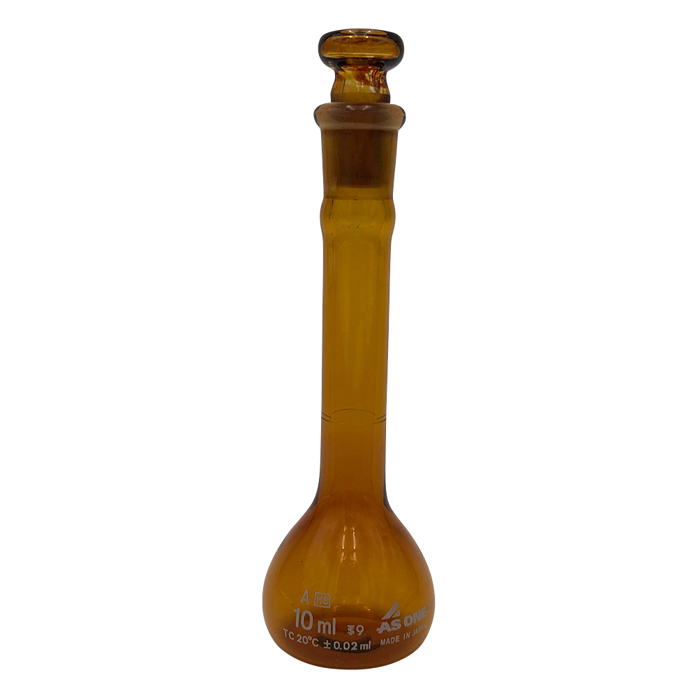 高精度メスフラスコ 茶 10mL