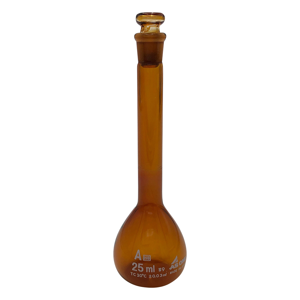 高精度メスフラスコ 茶 25mL