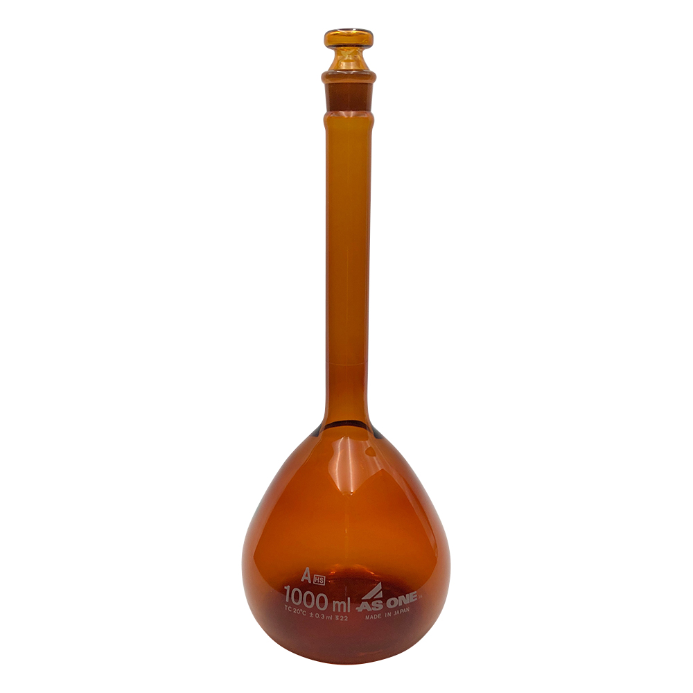 高精度メスフラスコ 茶 1000mL
