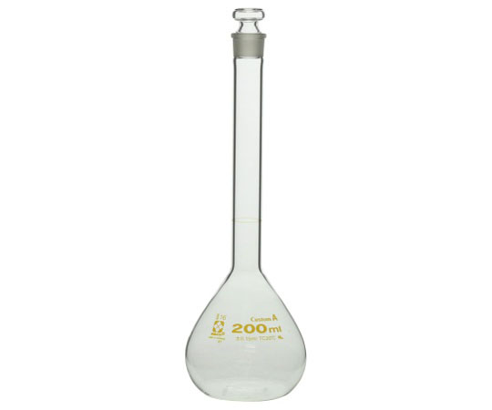 メスフラスコ　透明　200mL　カスタムA　JCSS校正付