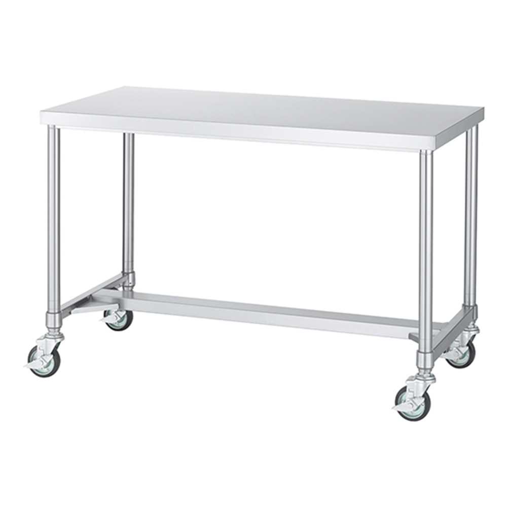 ステンレス作業台（導電仕様・ゴムキャスター） 1200×600×800mm WHC-12060-800-RE100