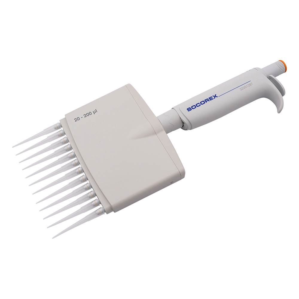 12チャンネルマイクロピペット（アキュラ） 20～200uL 855.12.200