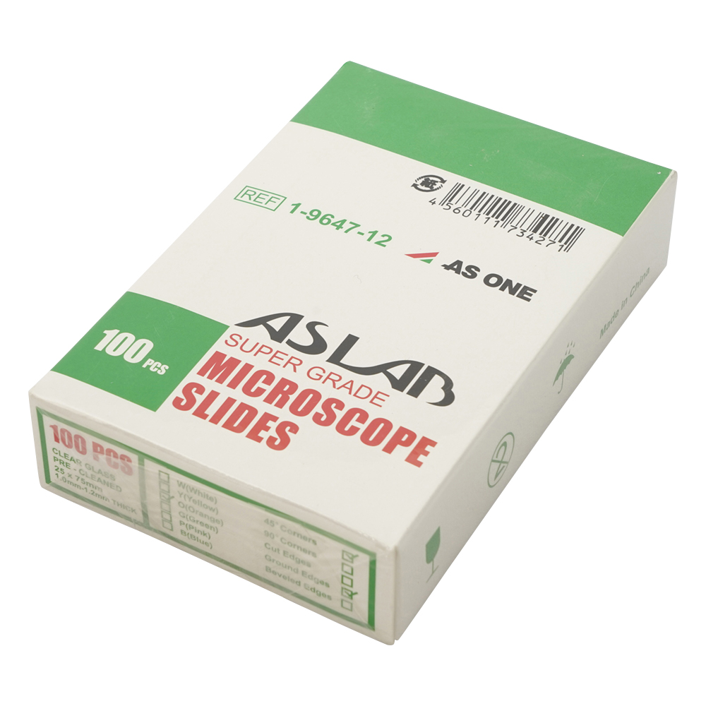 アズラボ スライドガラス（ソーダ） 100枚入 10128105P オレンジ 縁研磨・カラーフロスト