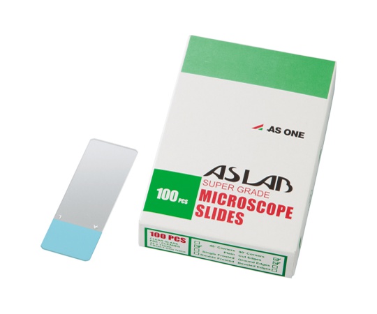 アズラボ スライドガラス（ソーダ） 100枚入 10128105P グリーン 縁研磨・カラーフロスト