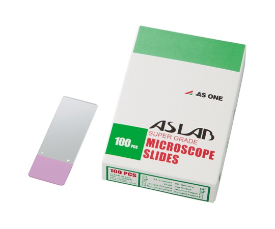 アズラボ スライドガラス（ソーダ） 100枚入 10128105P ピンク 縁研磨・カラーフロスト