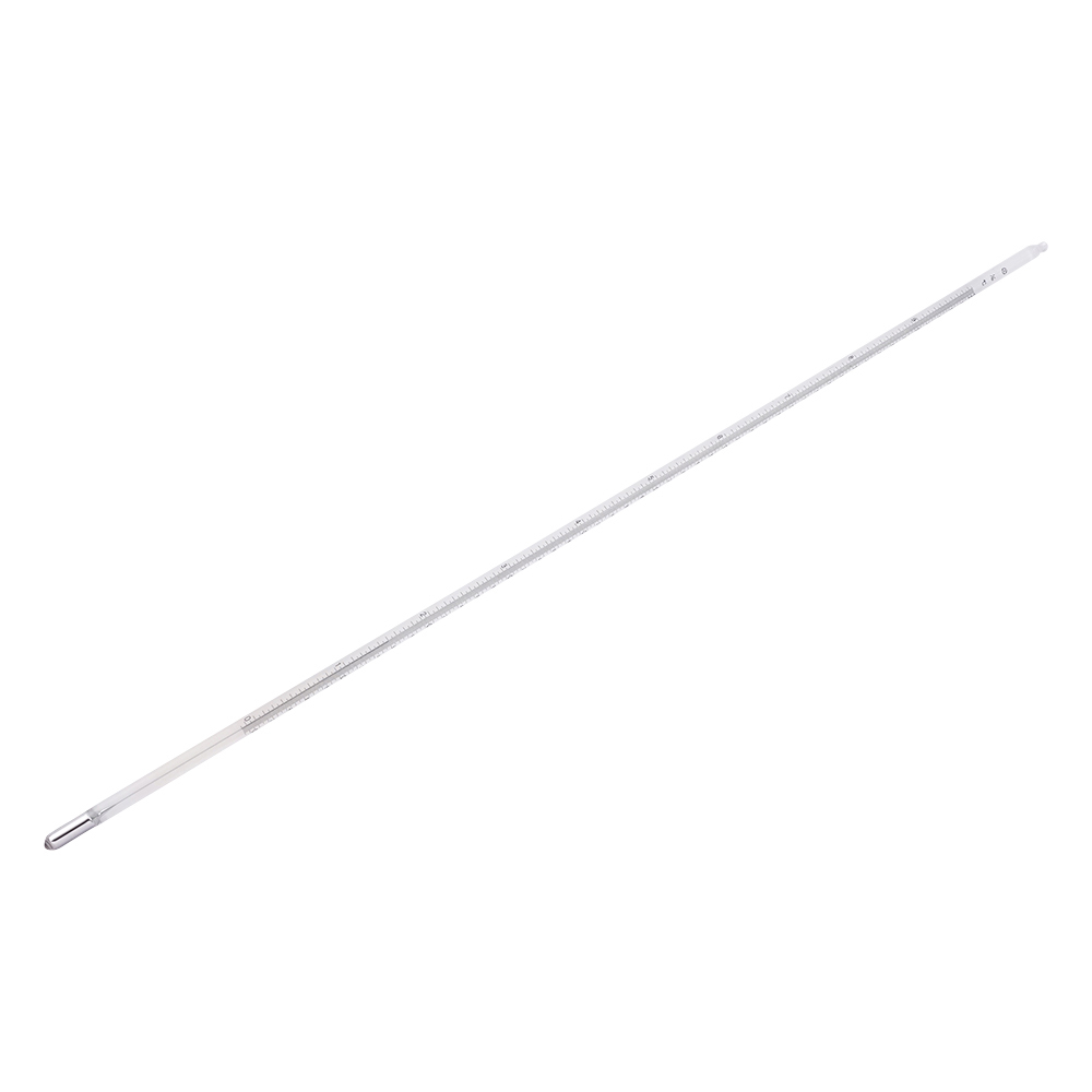 精密棒状水銀温度計（最小目盛：0.1℃） 0～100℃ 450mm 校正証明書付 JC-2041