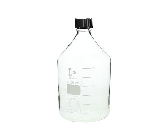 ねじ口瓶丸型（デュラン（R）） 黒キャップ付 3500mL