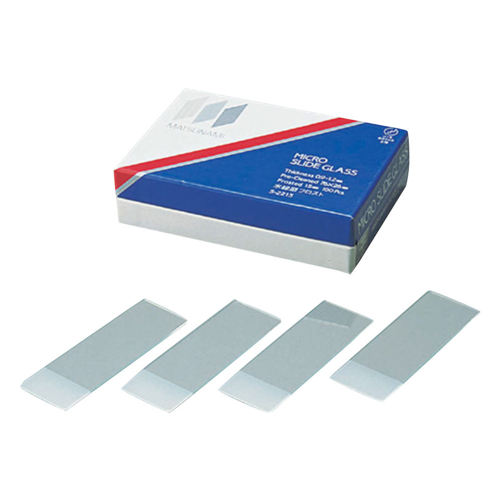 フロストスライドグラス 白縁磨No.1 100枚入 S2111