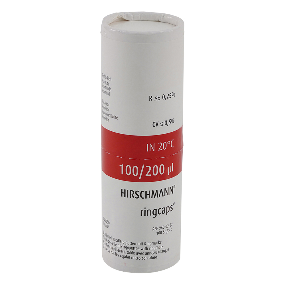 EMマイスターリングキャップス 200uL 1/2目盛 100本入り 9600222