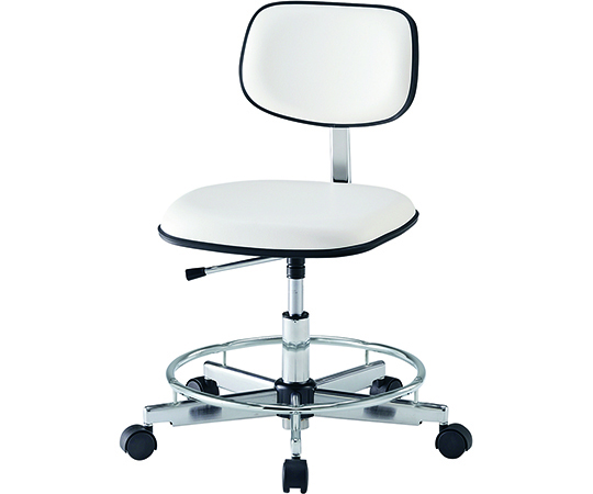 クリーンカラフルスタンダードチェア（クラス100対応） 足掛リング有り ホワイト LSC-WR