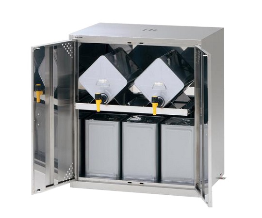 ラボサーバーラック（薬品保管庫・一斗缶用） ステンレス製 2列1段 LSR-S-T