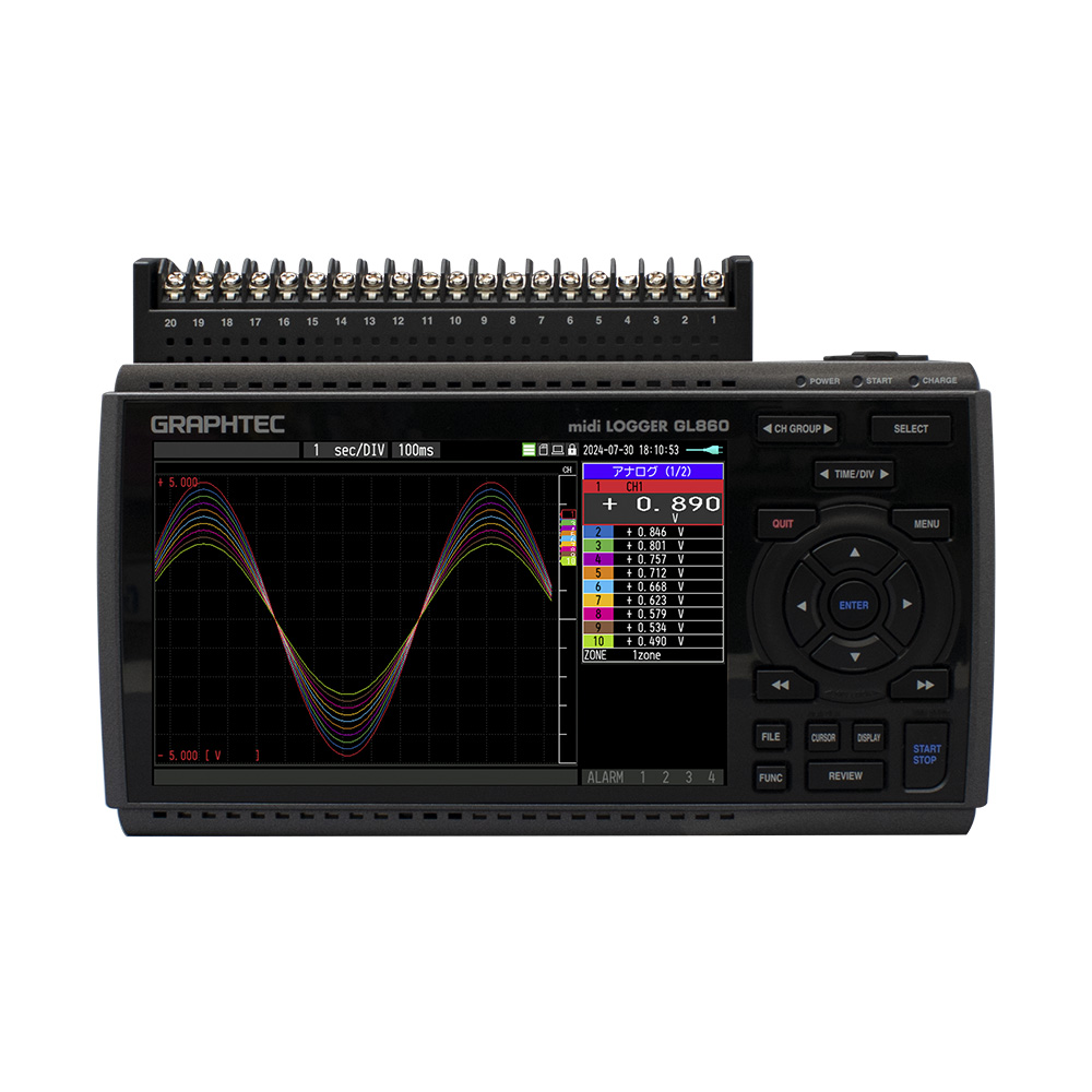 データロガー本体と20chネジ端子のセット GL860／B-563