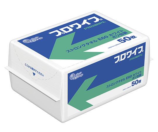 エリエール プロワイプ ストロングタオルE60 ホワイトポリ包装50 1ケース（50枚×18袋入） 20623166