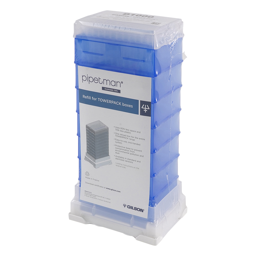 ダイアモンドチップ タワーパック D1000 未滅菌 100～1000uL 96本×7箱 F167104