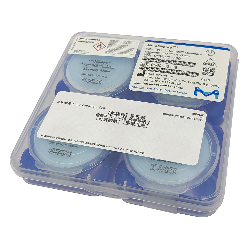 メンブレンフィルター（セルロース混合エステル） 0.1um×φ47mm 100枚入 VCWP04700