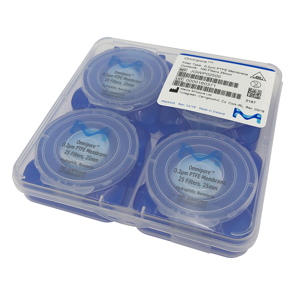 オムニポアTM メンブレン（水系、溶媒系両用） 0.2um×φ25mm 100枚入 JGWP02500