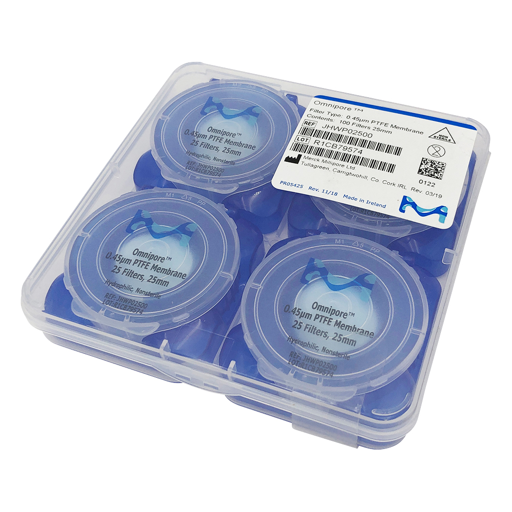 オムニポアTM メンブレン（水系、溶媒系両用） 0.45um×φ25mm 100枚入 JHWP02500