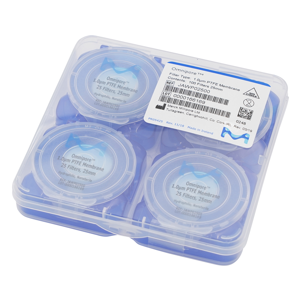 オムニポアTM メンブレン（水系、溶媒系両用） 1um×φ25mm 100枚入 JAWP02500